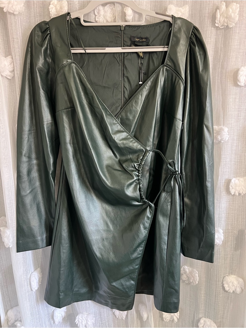 House of Harlow 1960 Vegan Leather Wrap dress - Forest Green